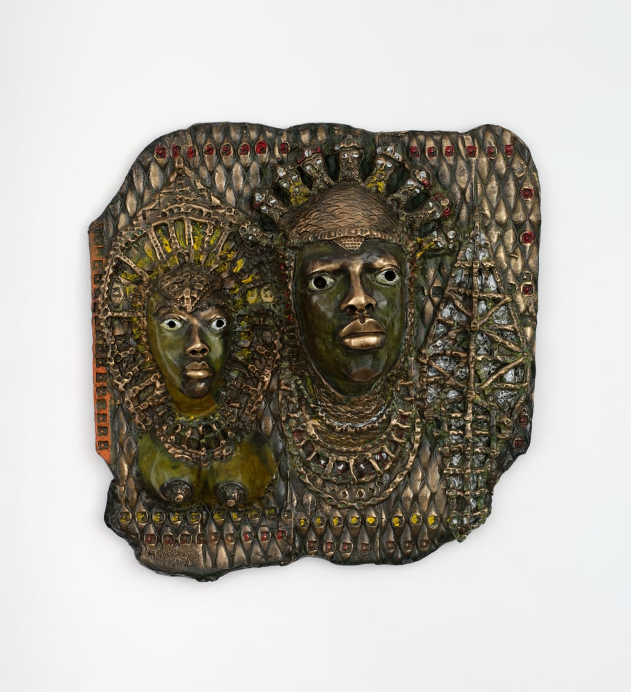 Oba of Benin with Slavers Decorating Crown (Bronze), 2022
Bronze
19 x 20 x 5 inches (48.3 x 50.8 x 12.7 cm)