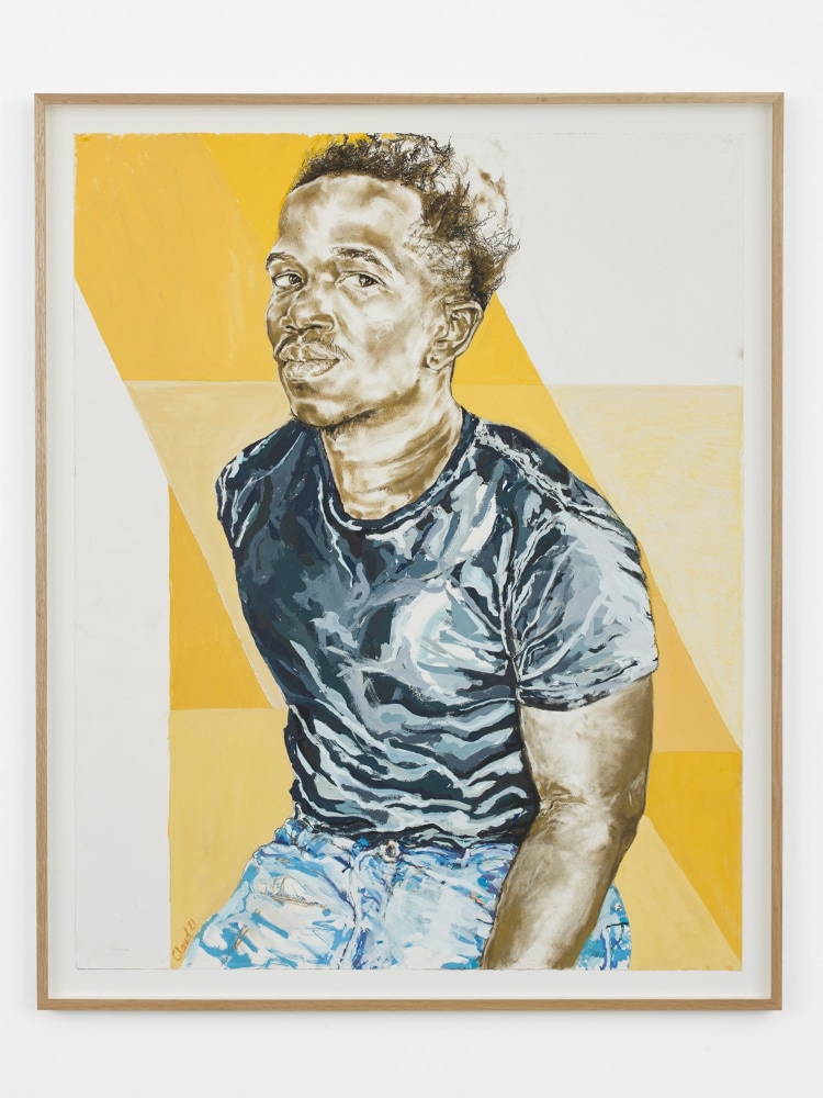 Claudette Johnson,&amp;nbsp;Young Man on Yellow, 2021
