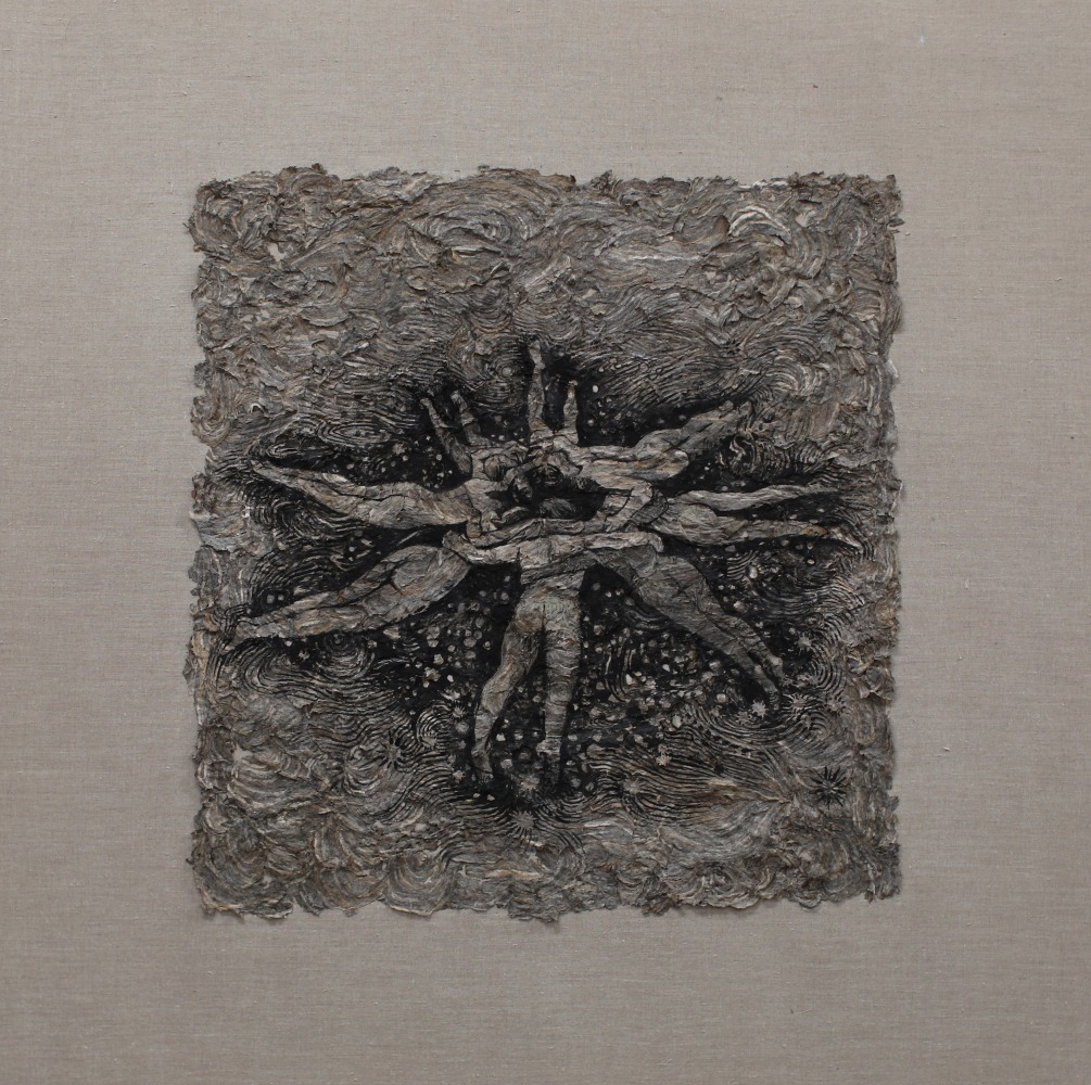 Drop City, 2023

Handmade wasp nest paper and ink mounted on linen

30h x 30w in