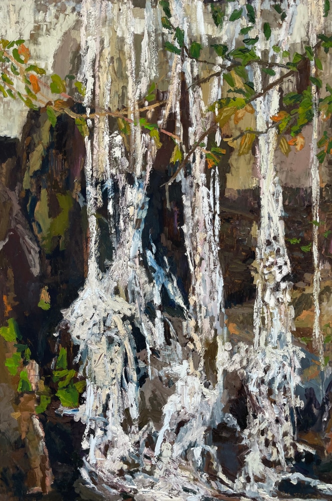 Autumn Waterfall II, 2022

Oil on wood board

36h x 24w in