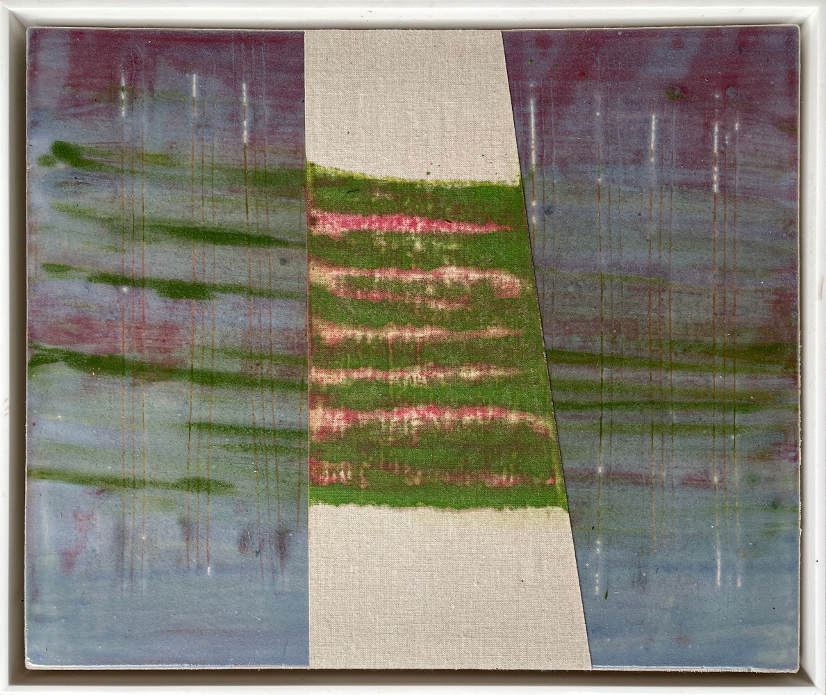 Frank.Olt.Untitled.Encaustic.on.Canvas.with.Ceramic.green.over.blue.purple