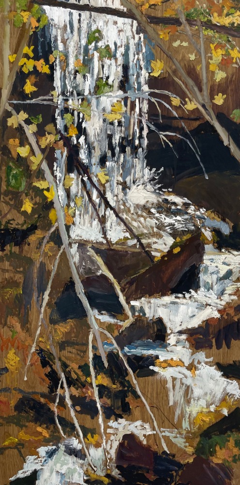 Autumn Waterfall, 2022

Oil on wood board

48h x 24w in