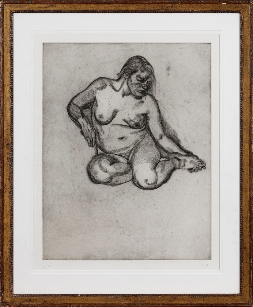 Lucian Freud

Girl Holding Her Foot, 1985

etching on Somerset sating white paper, ed. of 50

35 x 28 3/8 in. / 89 x 72 cm