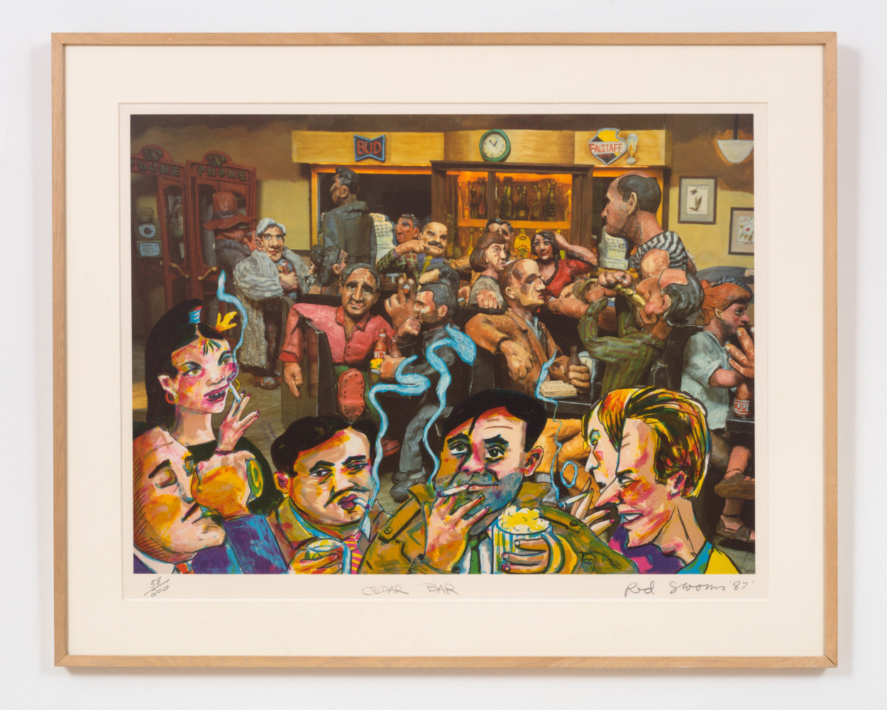 The Cedar Bar, 1987

offset lithograph in 4 colors on film and Mylar on Arches Cover paper, edition of 200

24 1/2 x 32 in. / 62.2 x 81.3 cm