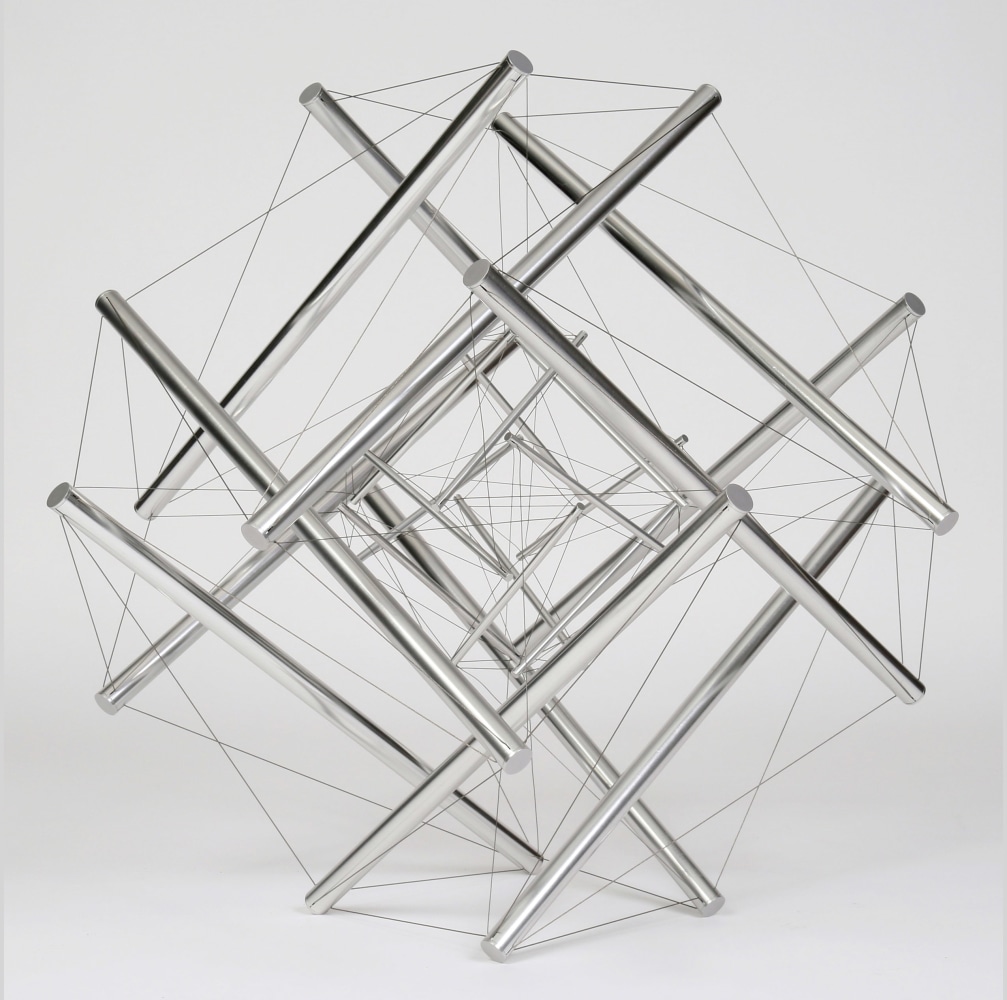 Double Shell Form II, 1979

aluminum and stainless-steel cable, edition of 4

22 1/2 x 22 1/2 x 22 1/2 in. / 57.1 x 57.1 x 57.1 cm