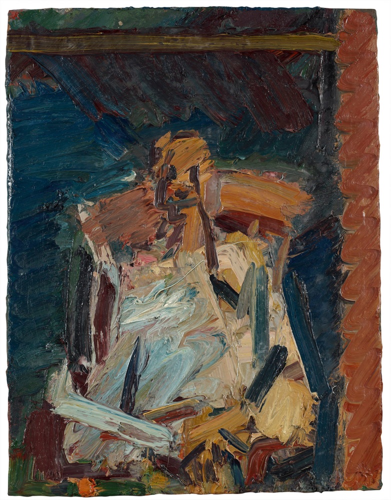 Frank Auerbach
David Landau Seated, 2003
oil on board
26 1/8 &amp;times; 20 in. / 66.3 &amp;times; 50.8 cm
