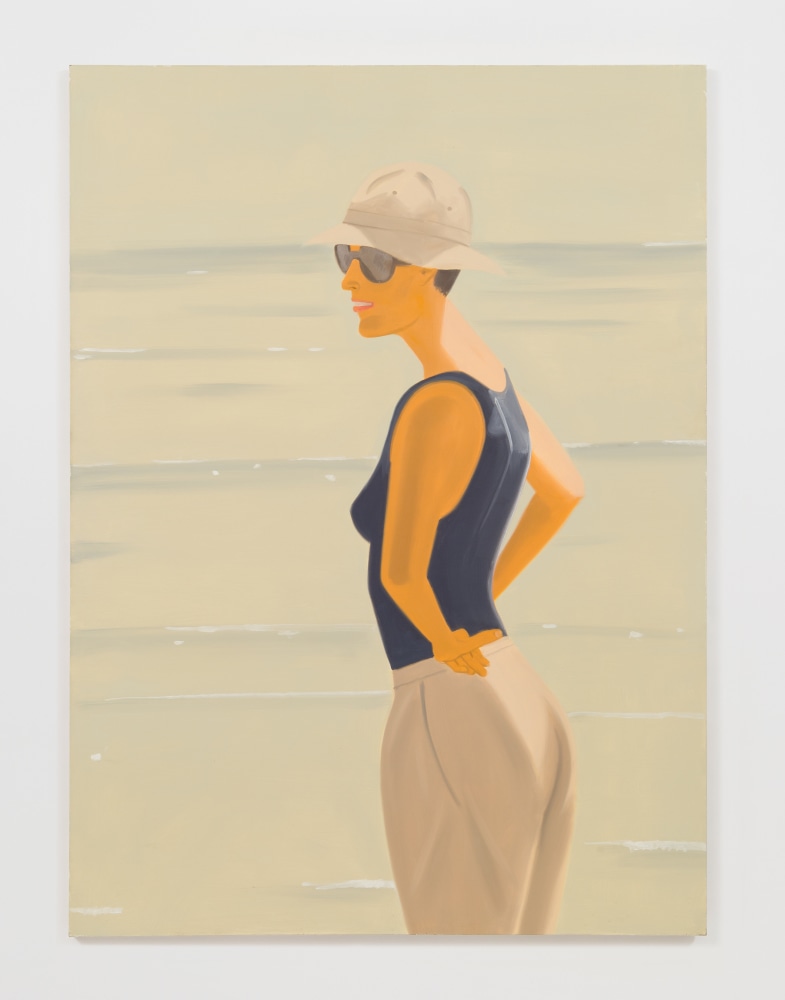 Oil on canvas painting by Alex Katz of a woman standing at the beach