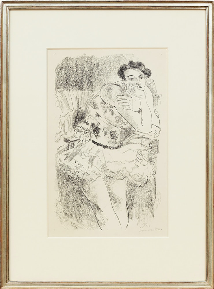 Dix danseuses, 1927

lithograph on wove paper, signed in pencil and numbered from the edition of 130, from the portfolio of the same title published in 1927 by Galerie d&amp;#39;Art Contemporain, Paris

image: c. 18 1/16 x 11 in. / 45.9 x 28 cm

sheet: c. 19 3/4 x 13 in. / 50.2 x 33 cm

Duthuit 482

Catalogue no. 74