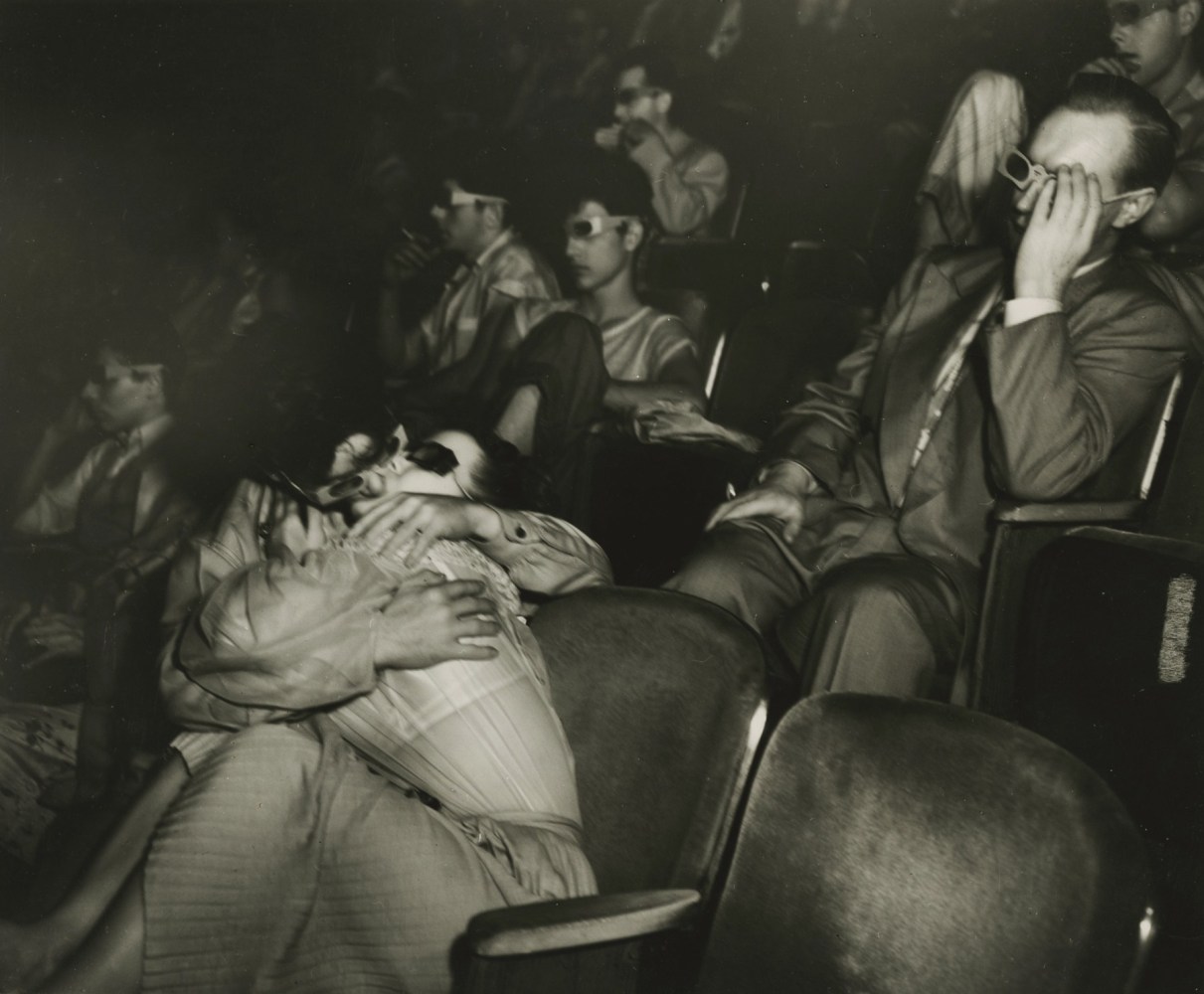Weegee

Lovers at the Palace Theatre, 1945
gelatin silver print
image: 8 1/8 x 10 in. (20.6 x 25.4 cm)