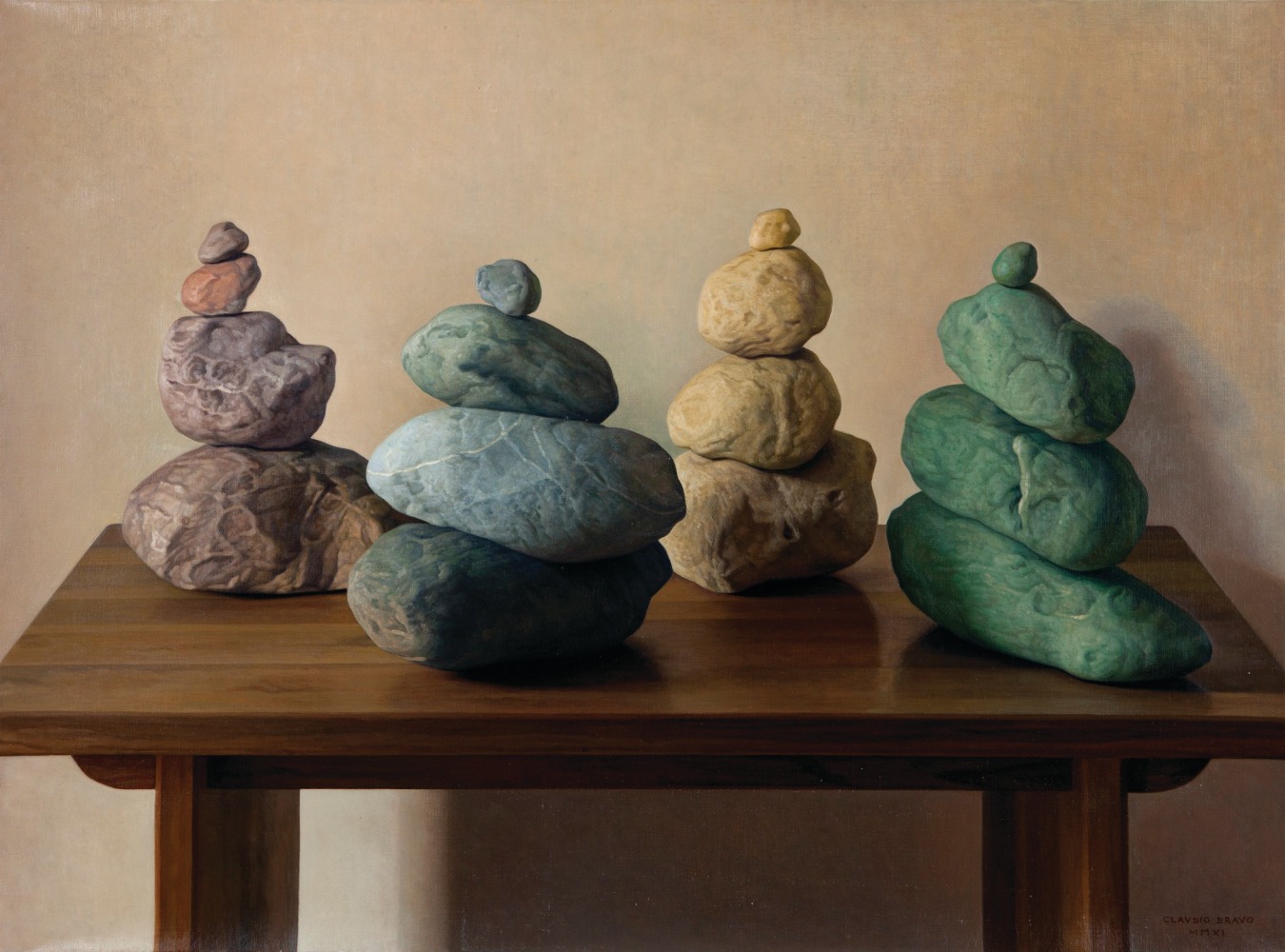 Cuatro grupos de piedras / Four Stone Groups, 2011
oil on canvas
38 x 51 1/8 in. / 96.5&amp;nbsp;x 129.9&amp;nbsp;cm