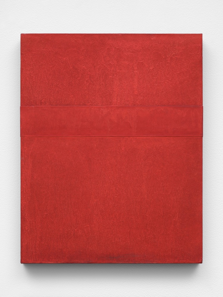 Abstract red painting by Tadaaki Kuwayama