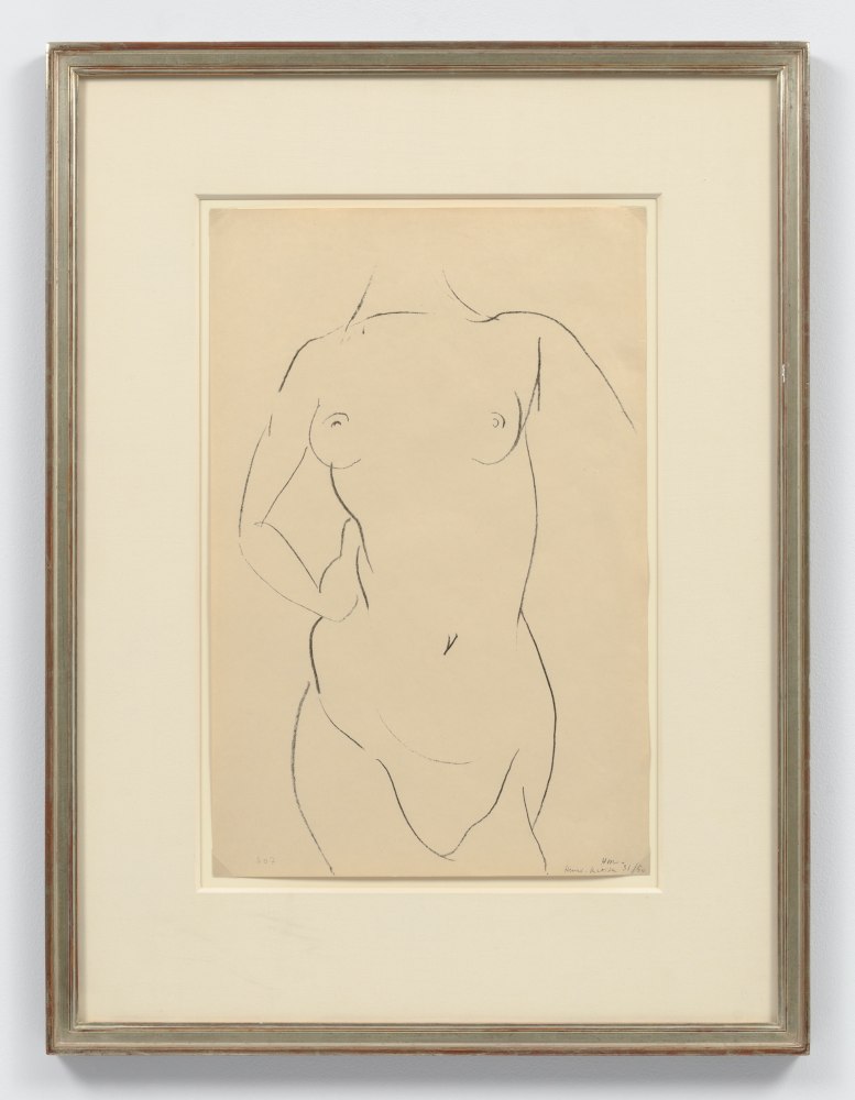 Torse de face, 1913

lithograph on Japanese vellum, signed in ink and numbered from the edition of 50

image: 18 1/16 x 11 13/16 in. / 45.9 x 30&amp;nbsp;

sheet: 19 11/16 x 13 in. / 50 x 33 cm

Duthuit 407

Catalogue no. 31