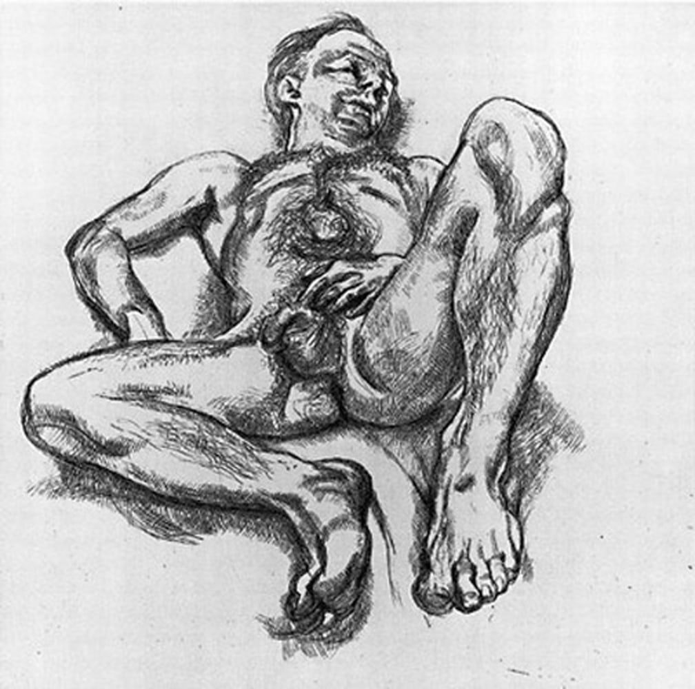 Lucian Freud

Naked Man on a Bed, 1990

etching on Somerset satin white paper, ed. of 40

23 x 22 1/2 in. / 58.4 x 57.2 cm