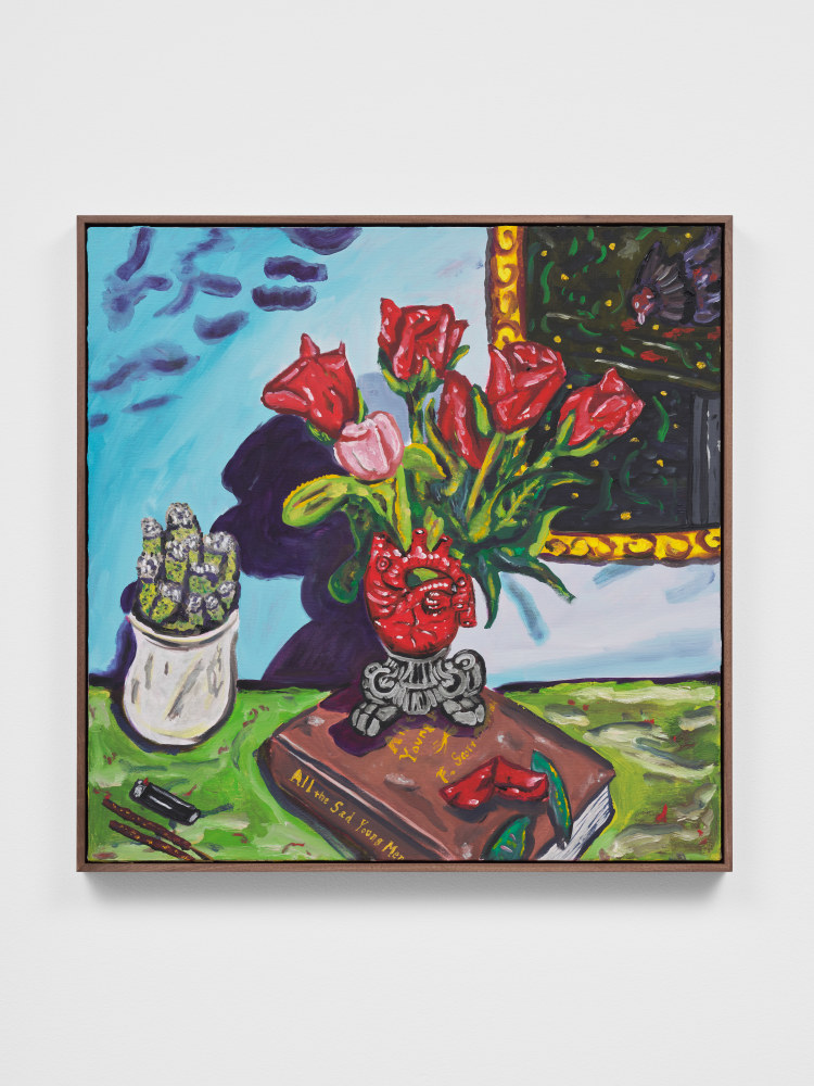 A Reflection Through Fresh Roses, 2023
oil on canvas
30 &amp;times; 30 in. / 76.2 &amp;times; 76.2 cm