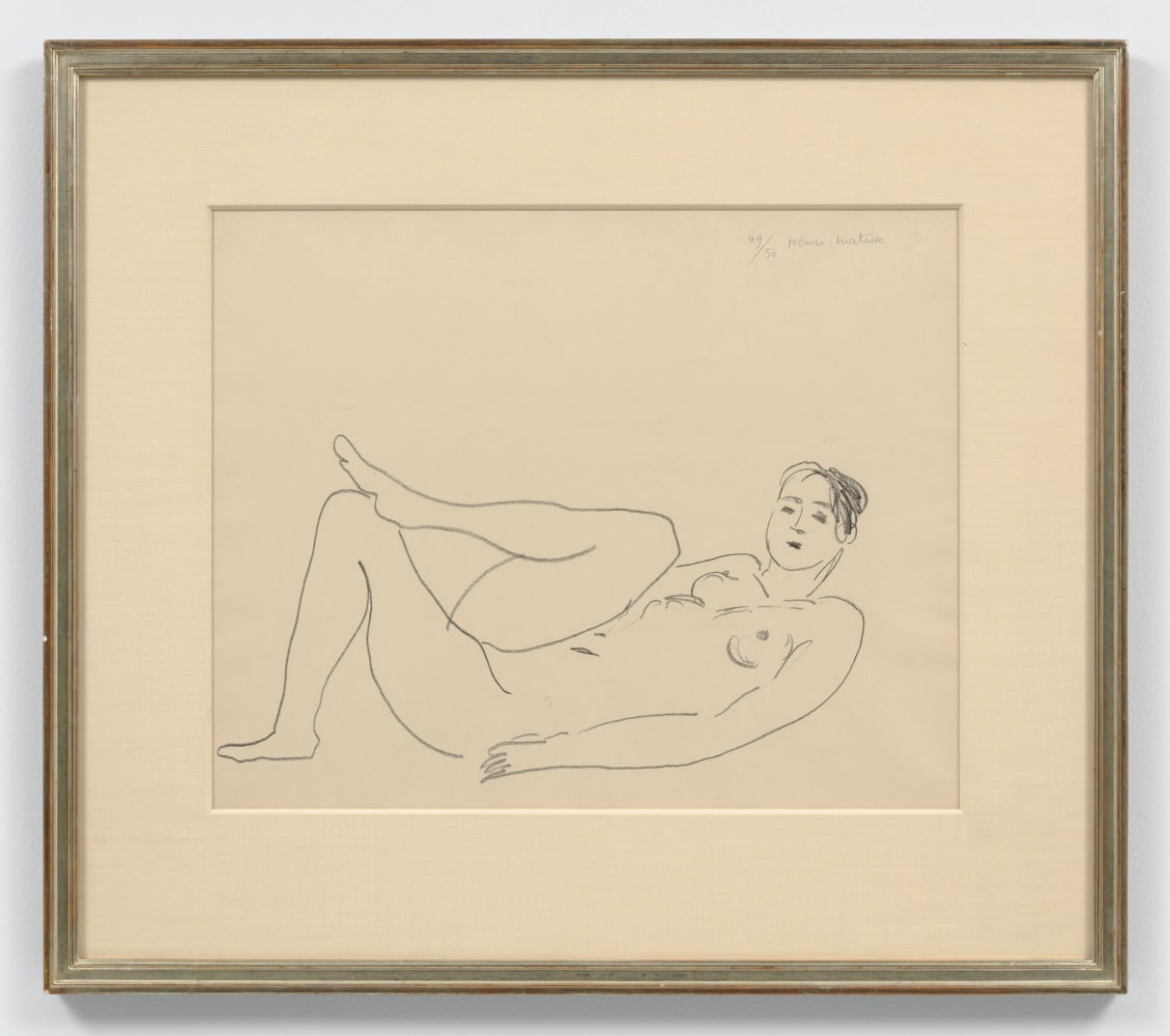 Nu&amp;nbsp;couch&amp;eacute;, jambe repli&amp;eacute;e - &amp;Eacute;tude de jambes, 1925
lithograph on Japanese vellum, ed. of 50
18 x 22 1/16 in. / 45.7 x 56 cm