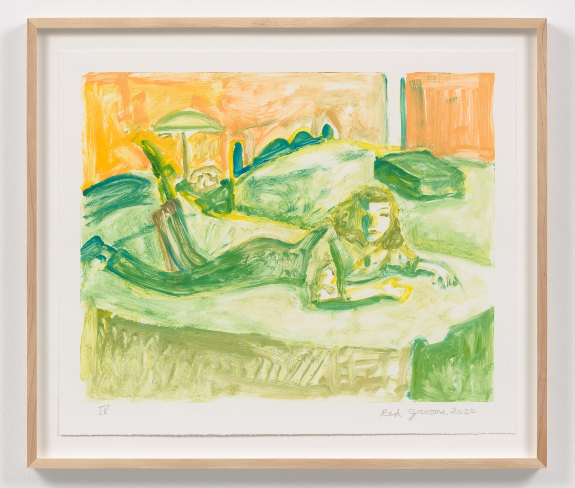 Red Grooms

Joan On the Bed IV, 2020
monotype from a series of V
18 3/4 &amp;times; 22 3/8 in. / 47.6 &amp;times; 56.8 cm