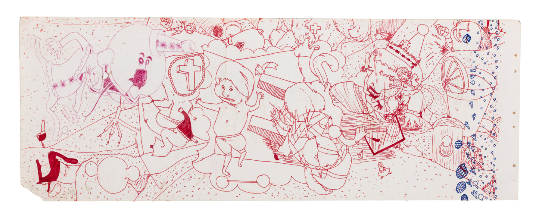 Untitled, c. 1966-1967

ink and colored pencil on paper

7 1/4 x 18 7/8 in. / 18.5 x 48 cm