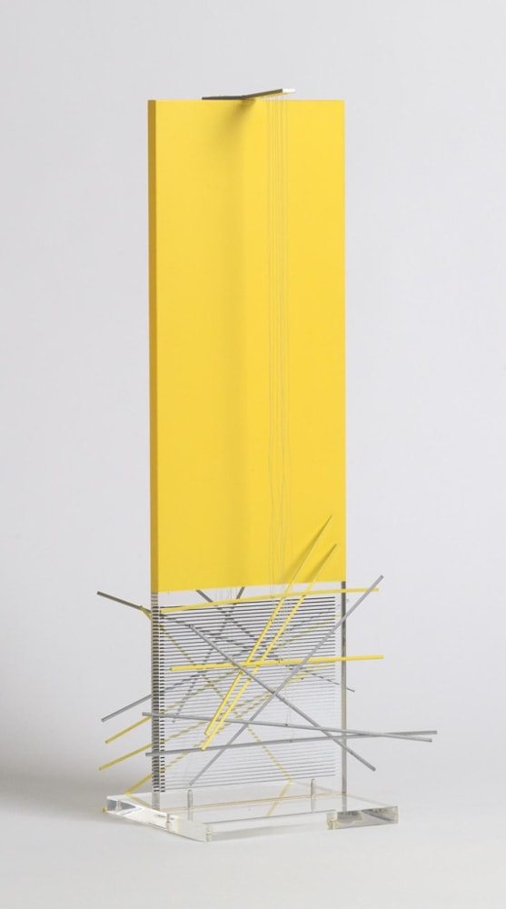 Jai-Alai Suite: Multiple II, 1969

clear and yellow Perspex with steel bars, edition of 300

19 3/4 x 6 x 6 in. / 50.2 x 15.2 x 15.2 cm