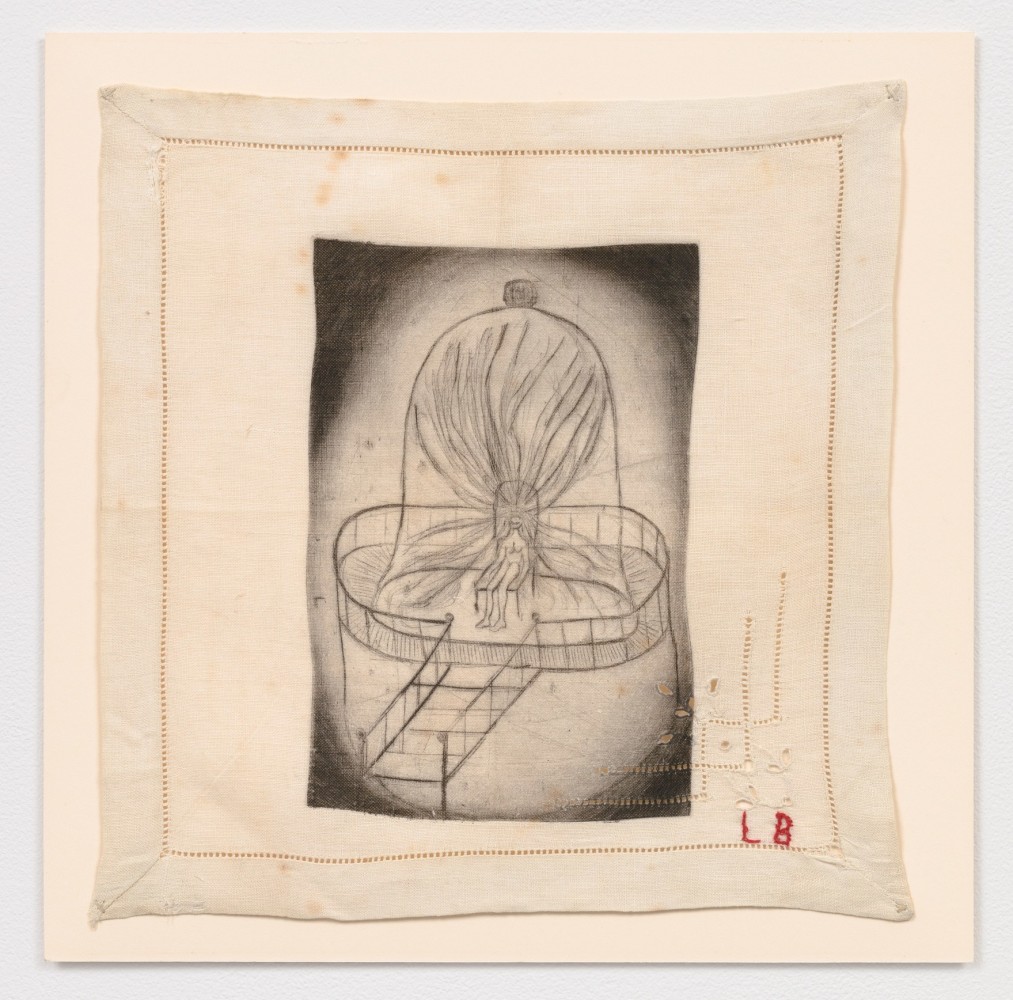 Louise Bourgeois

Hair, 2000

engraving and drypoint on handkerchief, unique

11 1/2 x 11 1/2 in. (29.2 x 29.2 cm)
