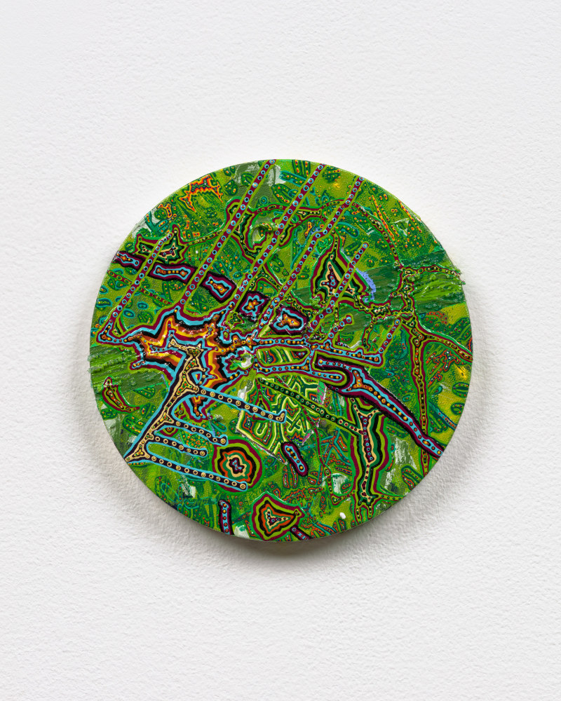 Steven Charles

eafa, 2011
acrylic, yarn and popsicle sticks on canvas

diameter: 8 in. / 20.3 cm&amp;nbsp;