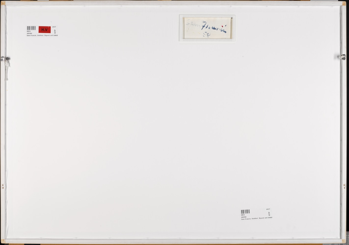 Sam Francis

Untitled

1958

watercolor and gouache on paper

27 x 43 1/2 inches (68.4 x 110.5 cm)&amp;nbsp;

signed and dated&amp;nbsp;Sam Francis 58&amp;nbsp;(verso)