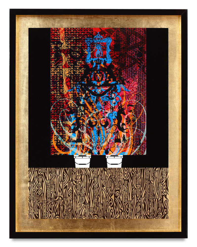 Ryan McGinness

Know Better Choose Worse, 2014

Oil,acrylic and metal leaf on wood panel

36h x 28w in

Framed: In artist frame

RMG003