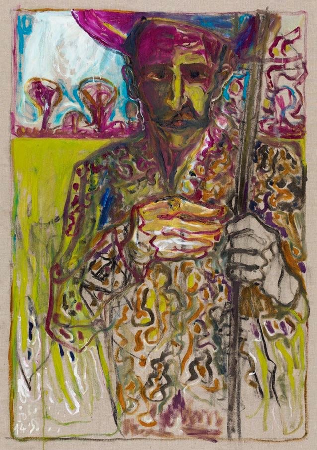 Billy Childish

Man in Camouflage, 2014

oil and charcoal on linen

60h x 42w in

&amp;nbsp;