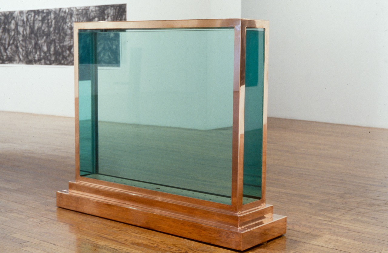 Robert Wilson &quot;Water Tank from A Letter to Queen Victoria&quot; 1974 Copper, glass, water 60 1/2&quot; x 65 3/4&quot;x 24&quot;