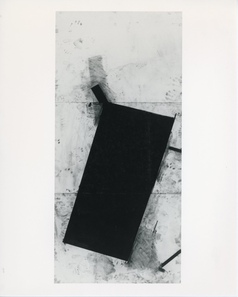 Joel Shapiro &quot;Untitled&quot; 1986 Charcoal and chalk on paper 43&quot; x 93&quot;