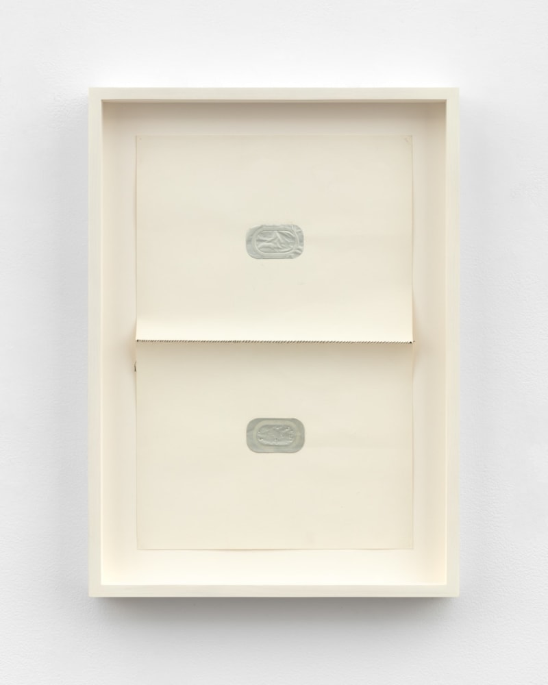 Veronica Ryan
Capsule Case, 1995-2000
paper, thread, aluminum foil
16 3/8 x 11 x 1 in. (41.6 x 27.9 x 2.5 cm)
frame: 20 x 14 1/2 x 2 1/8 in. (50.8 x 36.8 x 5.4 cm)
&amp;copy; Veronica Ryan. Courtesy Paula Cooper Gallery, New York
Photo: Steven Probert

베로니카 라이언
Capsule Case, 1995-2000
종이, 실, 알루미늄 호일
16 3/8 x 11 x 1인치(41.6 x 27.9 x 2.5cm)
프레임: 20 x 14 1/2 x 2 1/8인치(50.8 x 36.8 x 5.4cm)
&amp;copy; Veronica Ryan. Courtesy Paula Cooper Gallery, New York
​​​​​​​Photo: Steven Probert