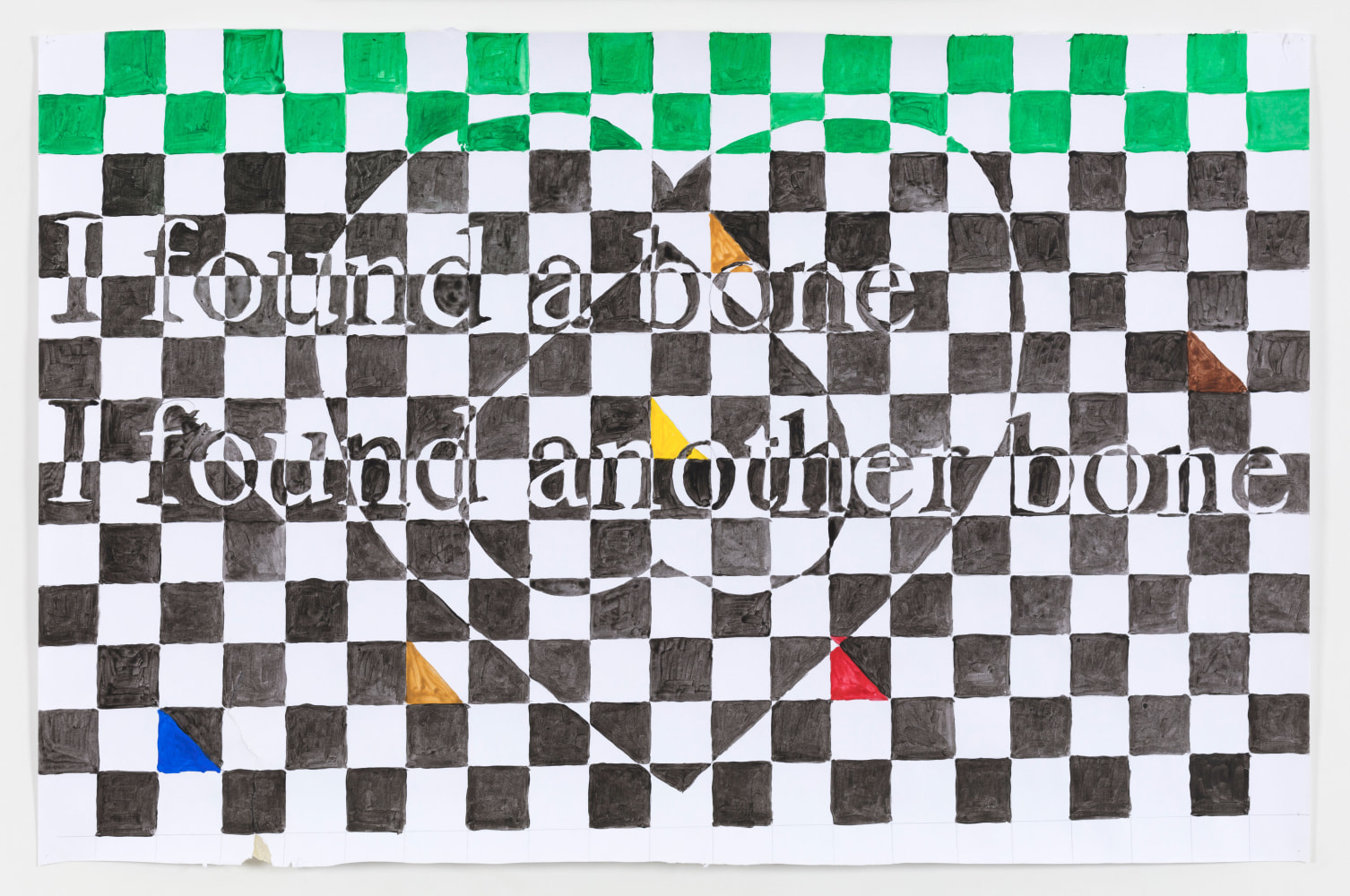 Ben Estes Heart Poems (I found a bone), 2017 pencil and acrylic on paper 27 1/2 x 42 in. (69.9 x 106.7 cm)
