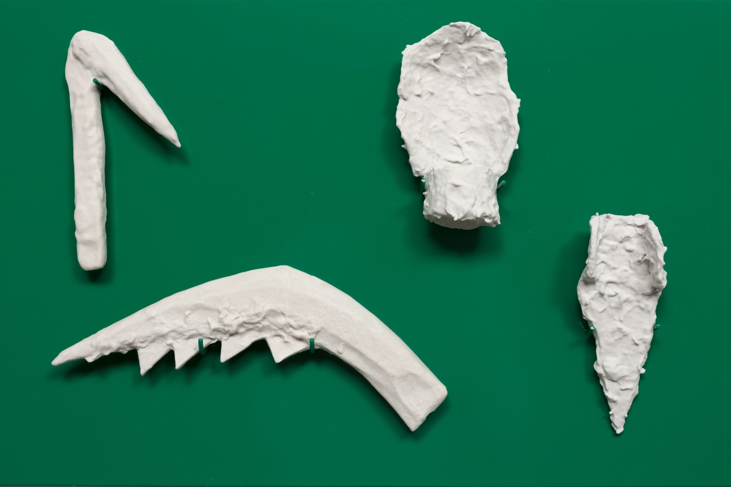 Liz Glynn To Sow (detail), 2016/2017 Eleven 3-D printed gypsum and nylon elements on powder-coated steel 15 x 78 x 4 in. (38.1 x 198.1 x 10.2 cm) steel plate: 15 x 78 x 3/16  (38.1 x 198.1 x .4 cm)