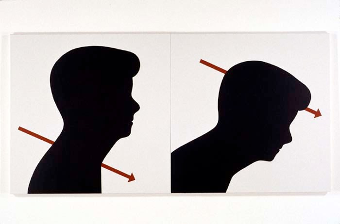 Wayne Gonzales &quot;Single Gunman Theory&quot; 2001 Acrylic on canvas / diptych 60 x 120 in.