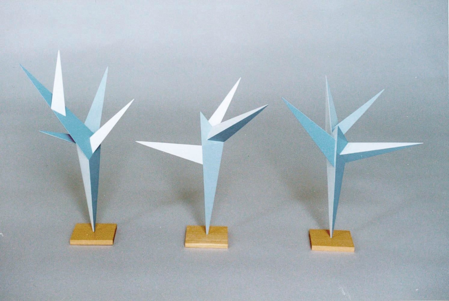 Robert Wilson "Time Rocker Flowers" 1996 Wood painted gray, blue, white 15 x 10 x 8"