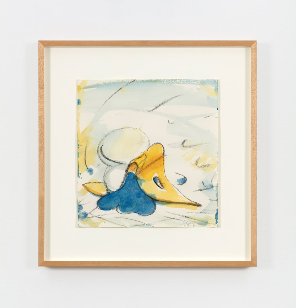 Claes Oldenburg & Coosje van Bruggen Blueberry Pie a la Mode, Dropped, 1996 crayon and watercolor on paper image: 12 1/2 x 11 7/8 in. (31.8 x 30.2 cm) frame: 19 x 18 1/2 x 1 3/8 in. (48.3 x 47 x 3.5 cm)