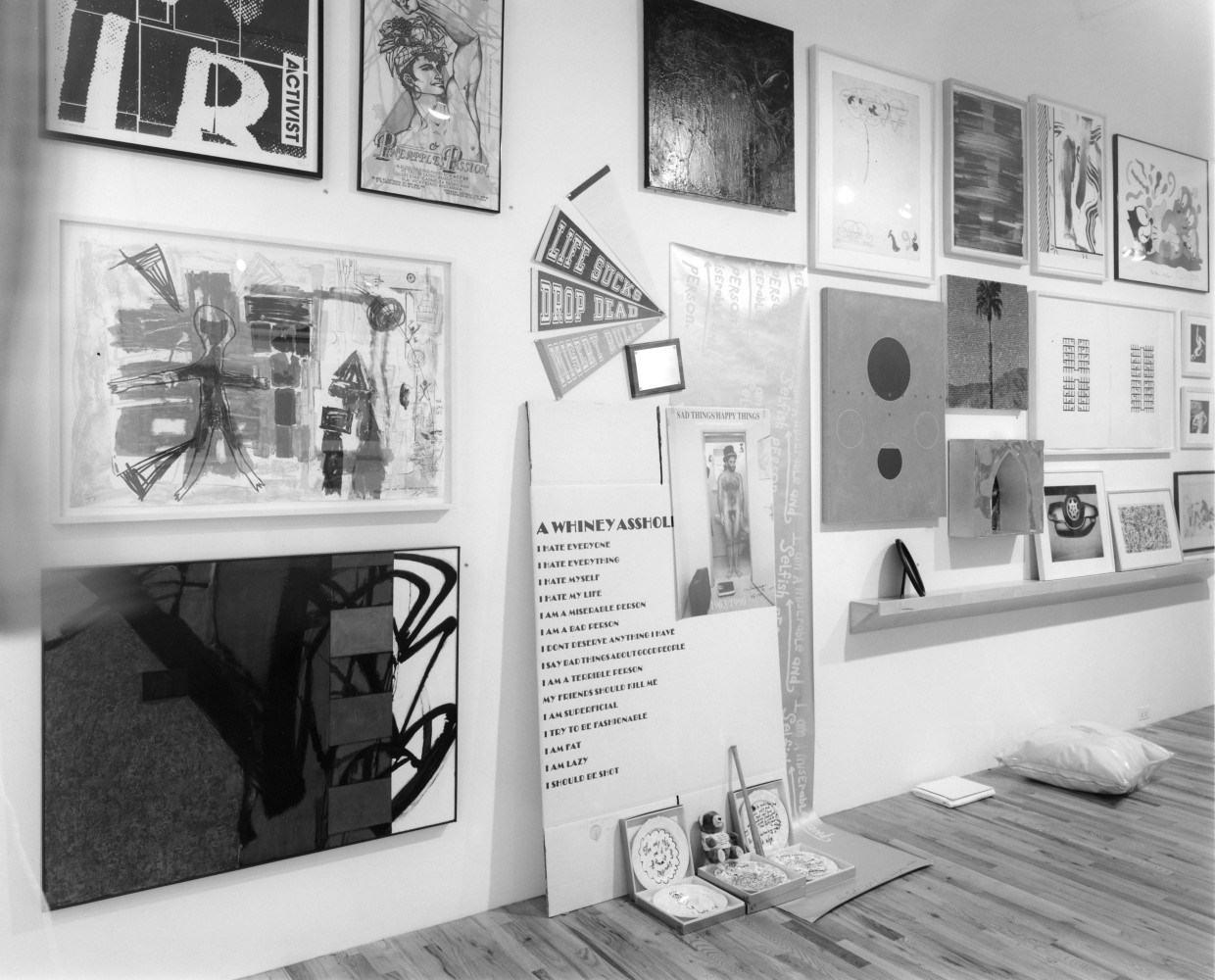 Installation view, Auction for Action, Paula Cooper Gallery, 155 Wooster Street, New York, November 27 - 30, 1990. © Debra H. George. Courtesy Paula Cooper Gallery, New York. Photo: D. James Dee.