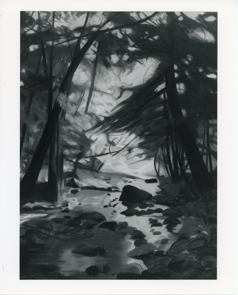 Jennifer Bartlett &quot;Up the Creek&quot; 1981-82 Pastel on paper; oil on oak frame 98 1/4&quot; x 74 1/2&quot;