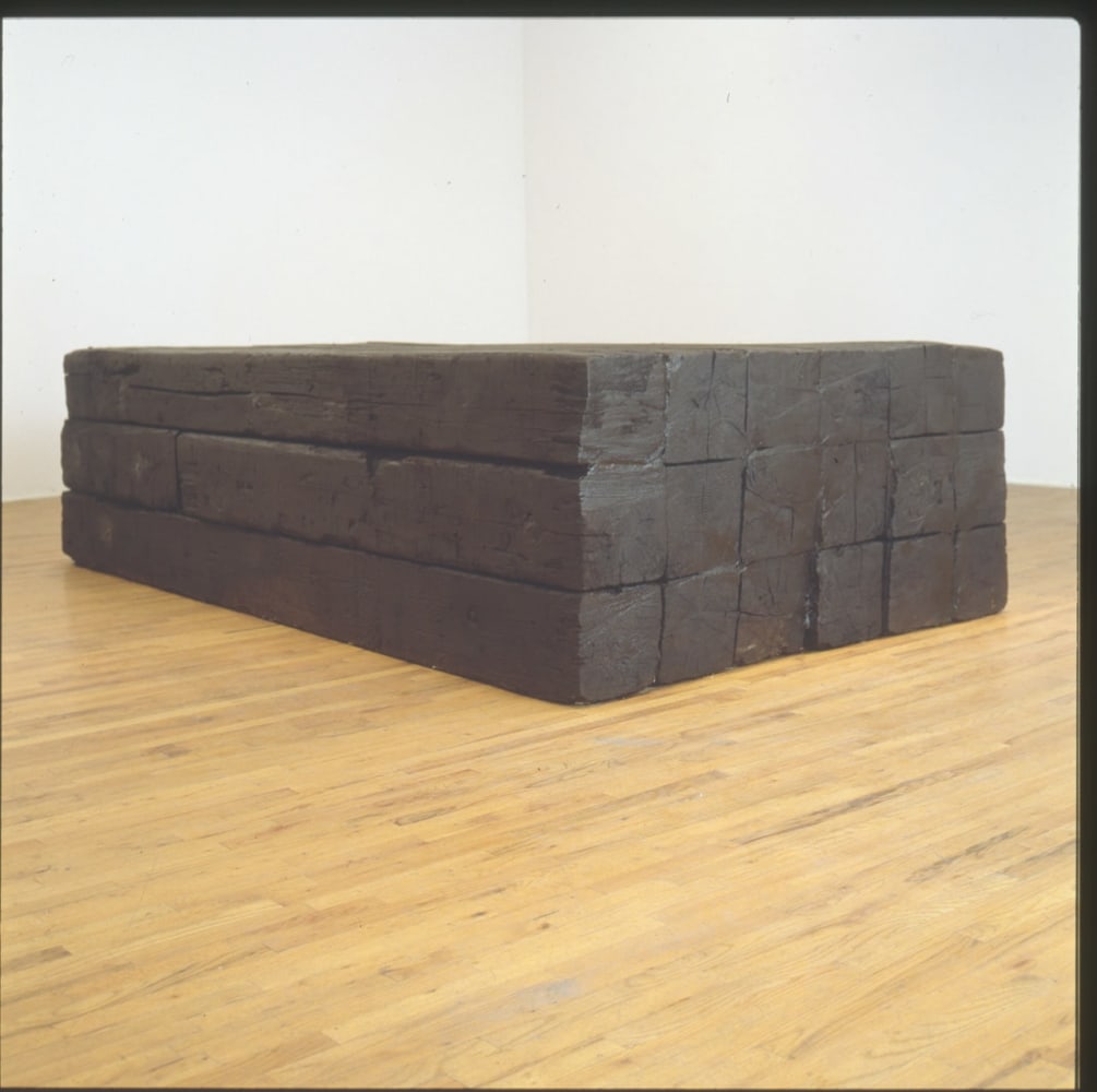 Robert Grosvenor  &quot;Untitled&quot; 1977-78 Wood, creosote, undercoating 36&quot; x 135&quot; x 71&quot;