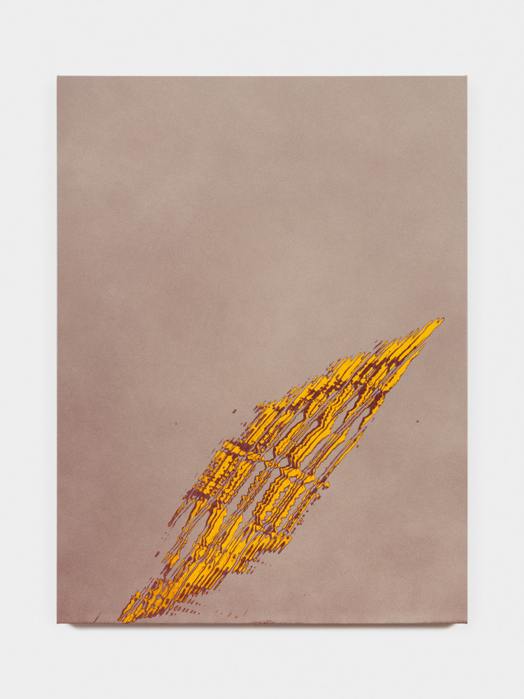Tauba Auerbach Grain - Cantor Fret Strike, 2022 acrylic on canvas with wood stretcher 60 x 45 inches (152.4 x 114.3 cm)