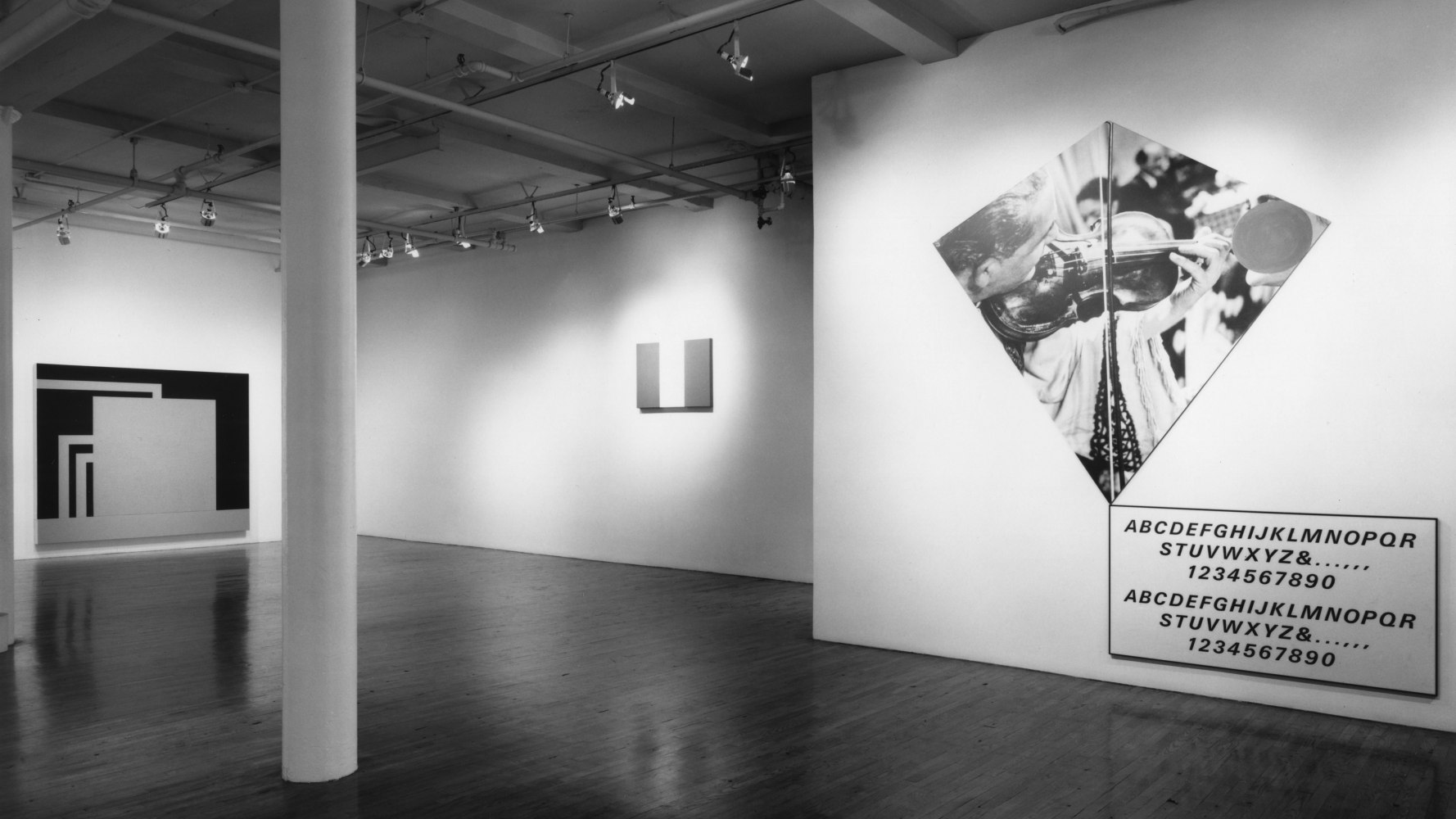 Installation view, Changing Group Exhibition, Paula Cooper Gallery, 155 Wooster Street, New York, January 28 - February 25, 1989. Photo: Geoffrey Clements.