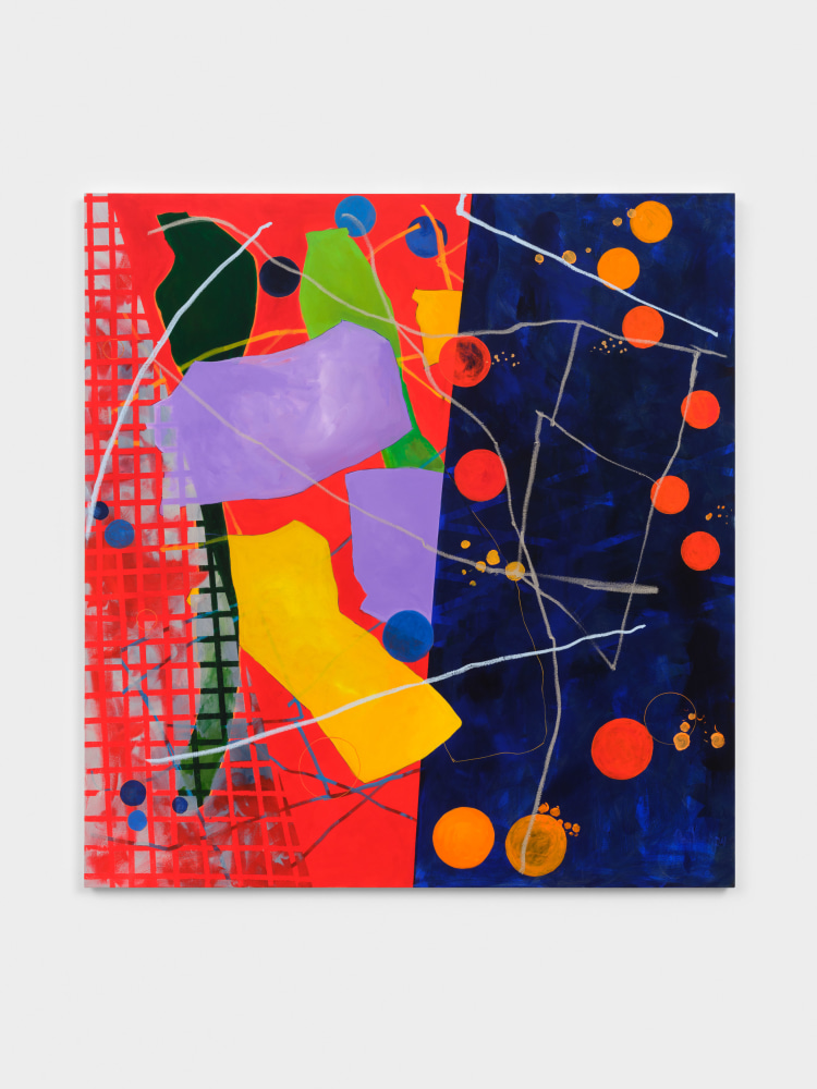 Cynthia Hawkins Chapter 3: Maps Necessary for a Walk in 4D #7, 2024 acrylic and oil bar on canvas 80 x 75 in. (203.2 x 190.5 cm)