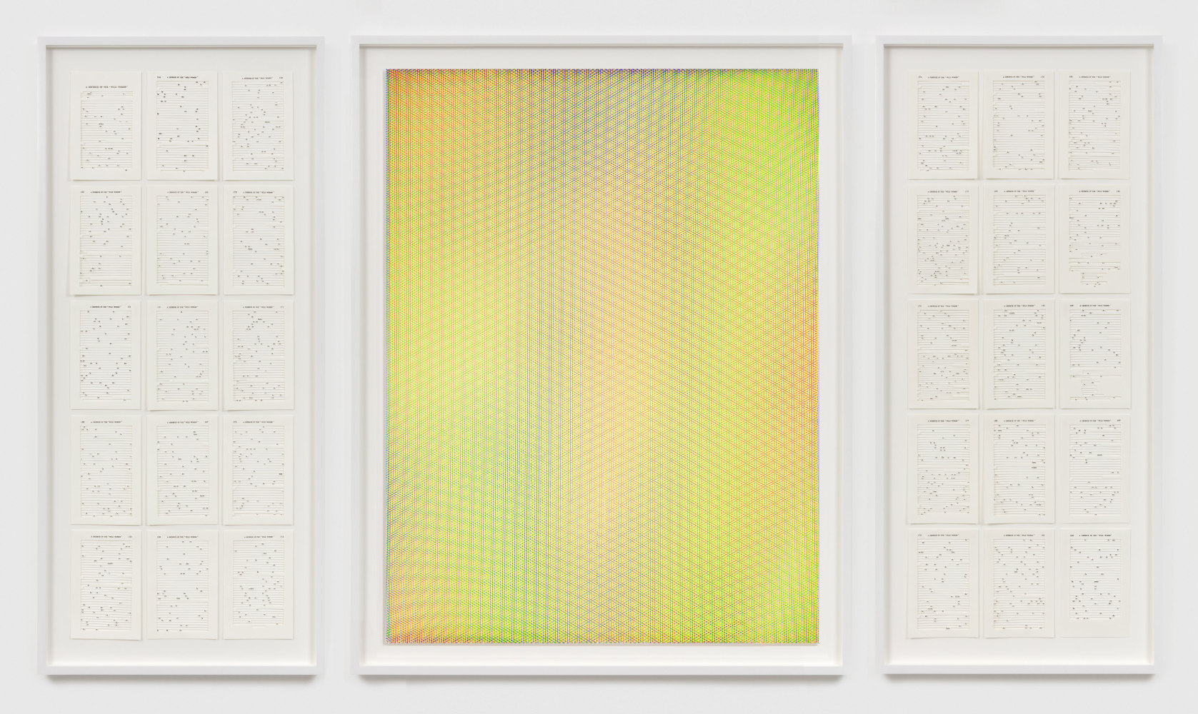 Jane Benson In Defense of The Wild Women (Mona Caird), 2018 hand-cut ink on paper and archival inkjet print on sintra 3 panels, overall:  53 1/2 x 96 in. (135.9 x 243.8 cm)