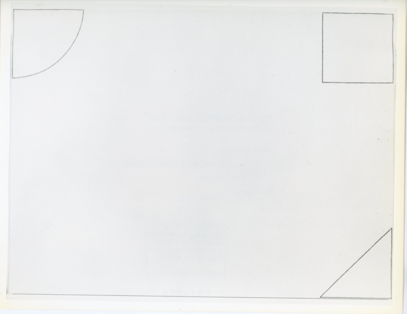 Robert Mangold &quot;a 1/2 Circle, a Square, and a Triangle within a rectangle&quot; 1976 Colored pencil on paper 12 x 16 in