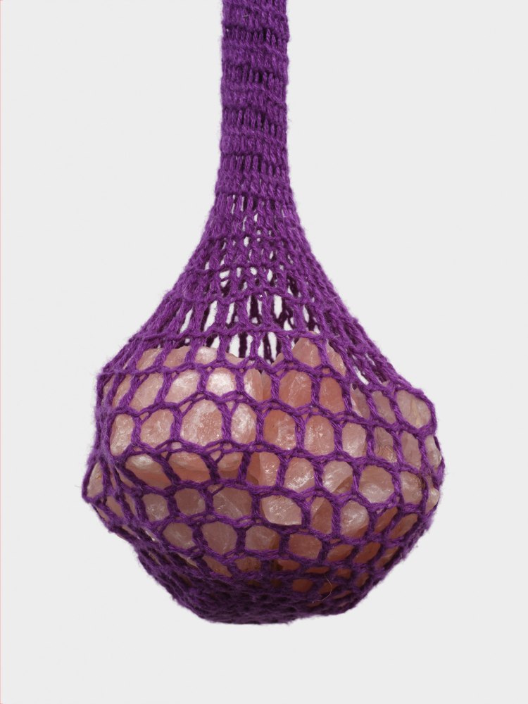 Veronica Ryan Threads for you (detail), 2024 crochet thread and rose crystal 4 x 3 in. (10.2 x 7.6 cm) hanging: 7 ft