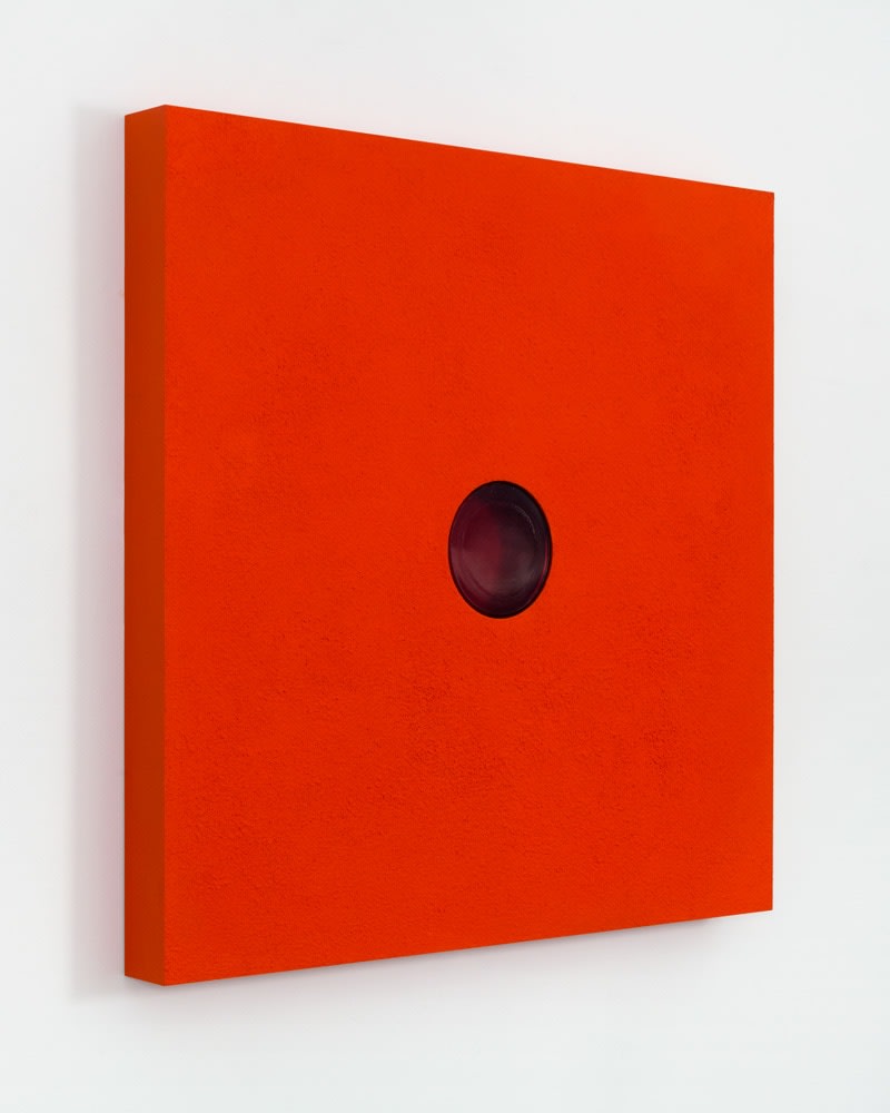 Donald Judd "Untitled" 1962-90 Sandpaint, glass, plywood 46 x 46 x 4 in.