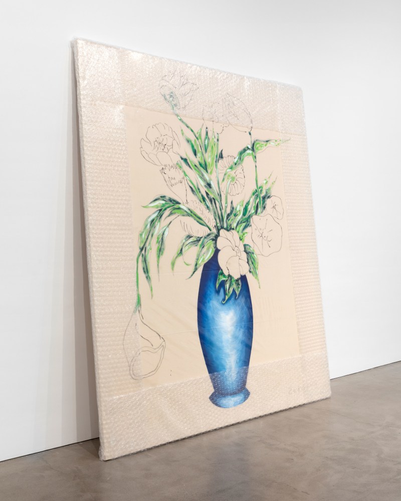Acrylic on Unprimed Canvas with Bubble Wrap and Tape at 2,680,377, (detail), 1978-80/2019 acrylic on unprimed canvas, bubble wrap and tape 113 x 92 x 3 in. (287 x 233.7 x 7.6 cm)