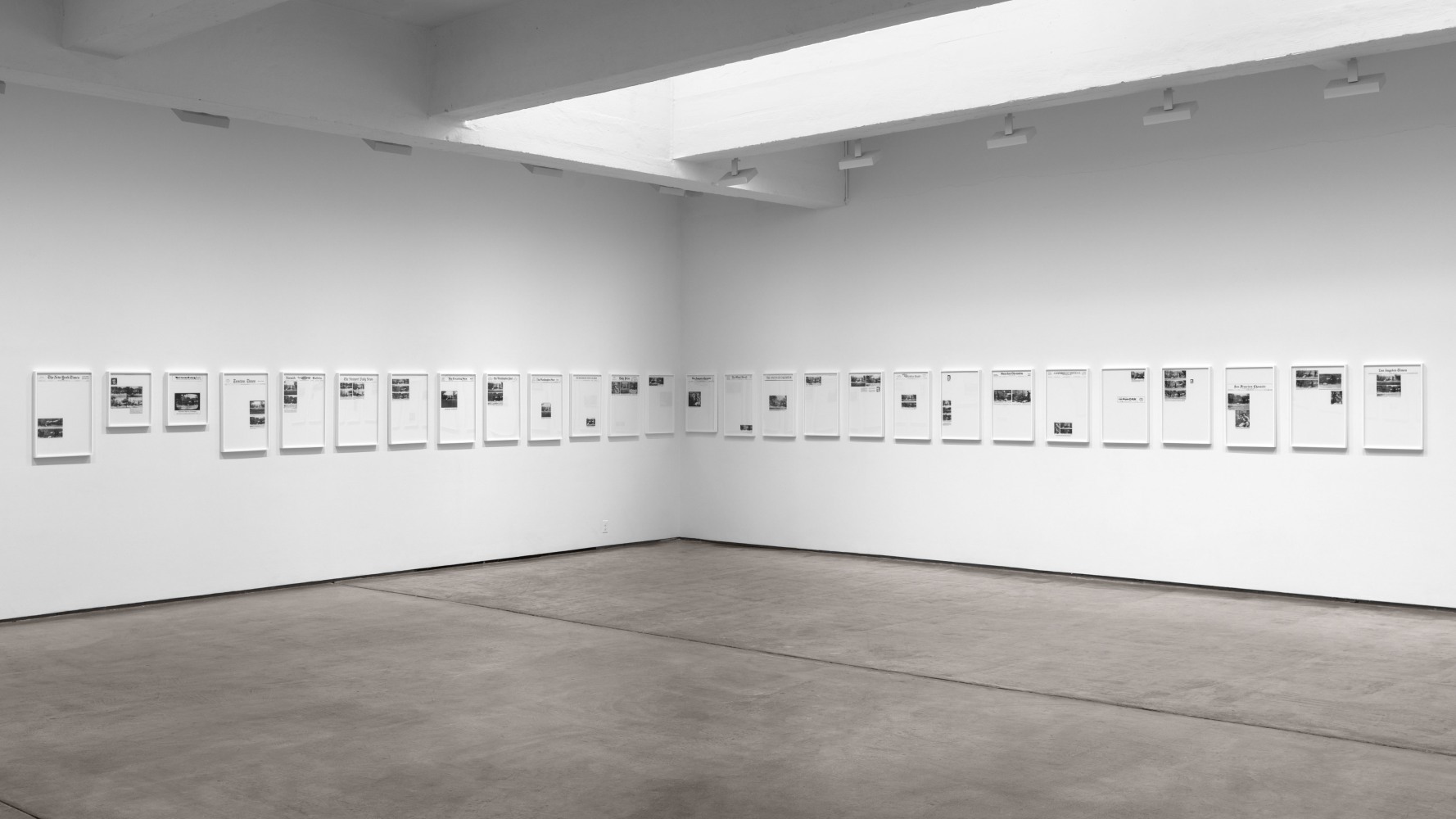 Installation view of Sarah Charlesworth: Modern History at Paula Cooper Gallery