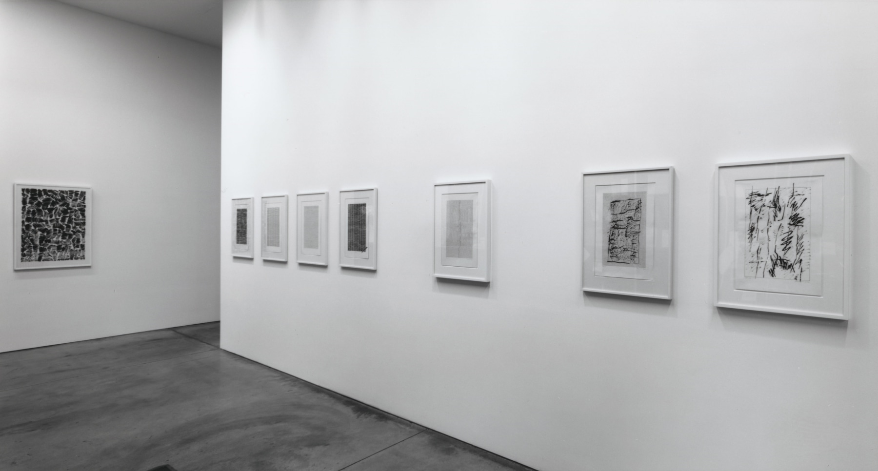 Installation view, Jan Schoonhoven, Paula Cooper Gallery, 534 W 21st Street, New York. October 23 - November 27, 1999. © Jan Schoonhoven. Courtesy Paula Cooper Gallery, New York.