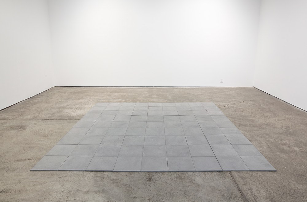 Carl Andre "9 x 9 Limestone Square" 2009 81 unit Belgian blue limestone overall: 3/8 x 106 1/4 in.