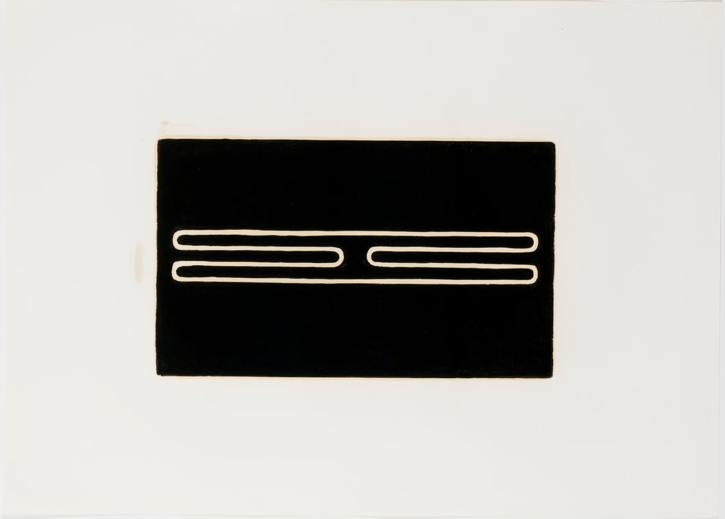Donald Judd "Untitled (Print "G")" 1961-78 Woodcut in ivory black on offset paper 10 1/4 x 17 in.